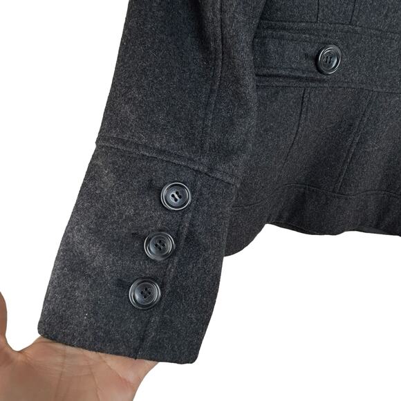 GUESS Wool Peacoat Charcoal Gray Double Breasted Dark Academia Women's Size S - Picture 4 of 7